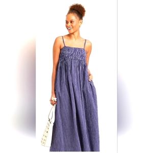 A New Day Chambray Smocked Maxi NWOT